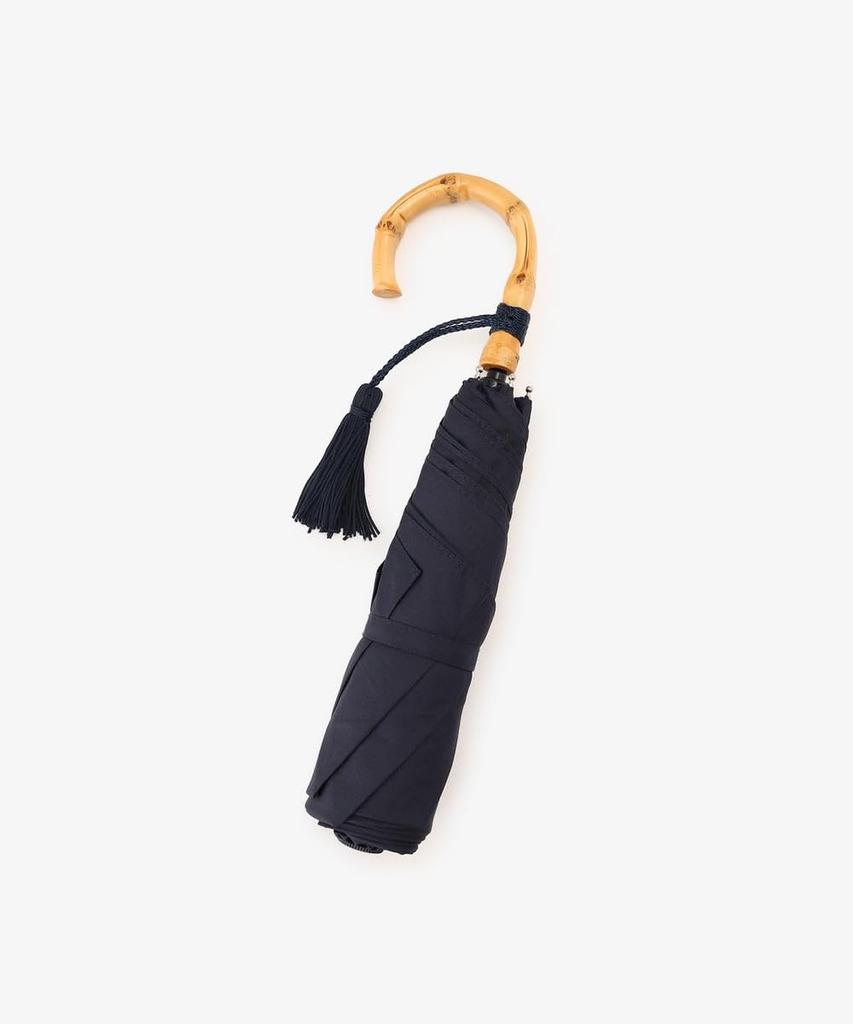 Afternoon Tea Living Folding Umbrella Tassel Bamboo Handle Folding Navy HT75, Umbrella,