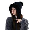 Hat Female Sweet Cute Hairball Ear Protector Hat Warm Rabbit Hair Knitted Hat Winter Wool Hat