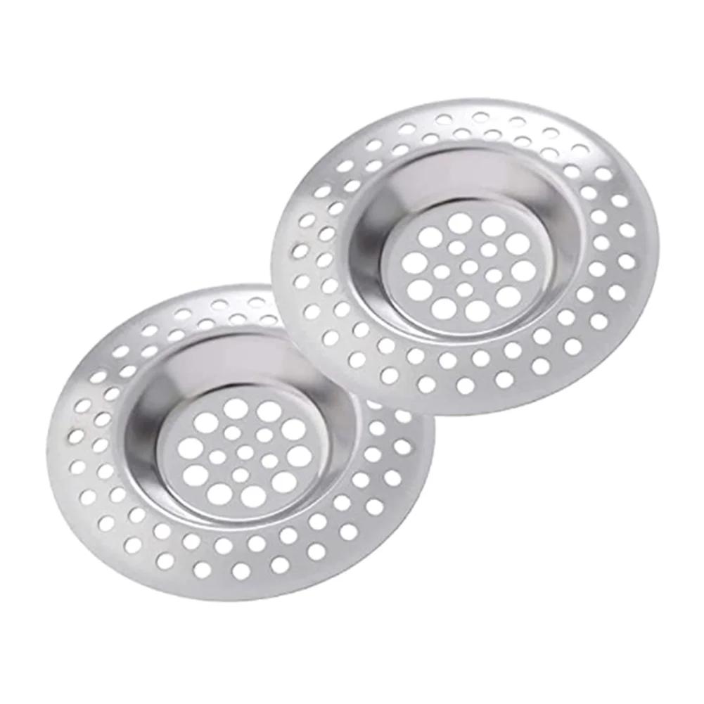 2Pcs Kitchen Metal Sink Strainer Floor Drain Bathtub Hair Catcher Stopper Stainless Steel Shower Drain Hole Filter Trap 7.5cm