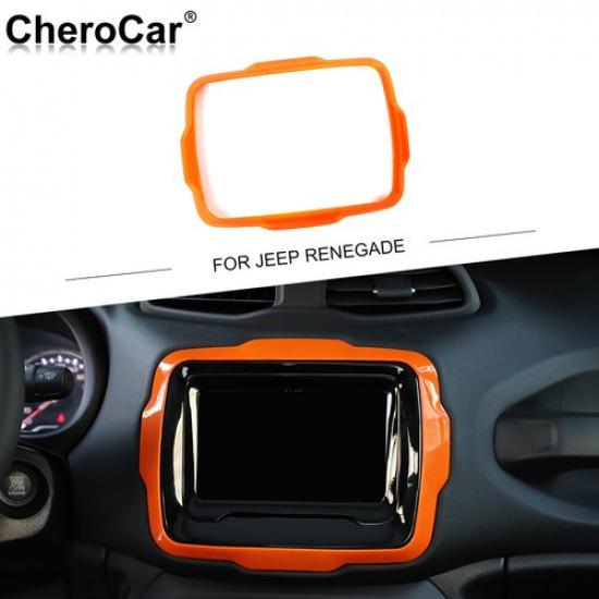 Central Console 8.4inch Navigation Panel Trim For Jeep Renegade 2018- Orange