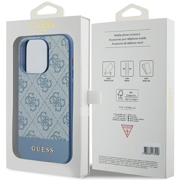 Guess Guhcp15Lg4Glbl Iphone 15 Pro 6.1 Niebieski/Blue Hardcase 4G Stripe Collection