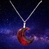 [Creative Moon-Shaped Necklace] Synthetic Moon-Shaped Pendant Necklace | for Party, Evening Wear, Daily Outfits, and Holiday Gifts