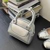 Shoulder Bag PU Bowling Bag PU Leather Boston Bag Fashion Silver Handbag  Shopping