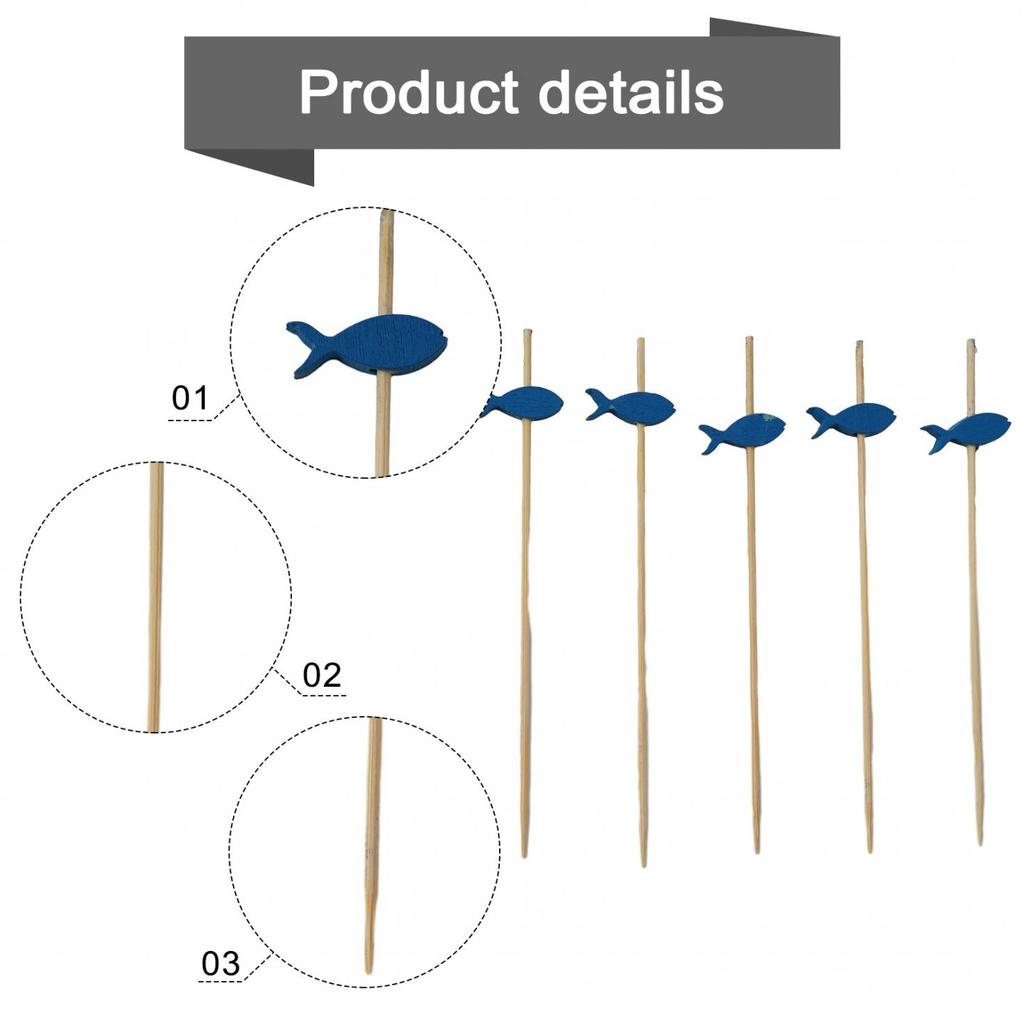 Colorful Blue Fish Cocktail Picks Pack Of 100 Perfect For Celebrations