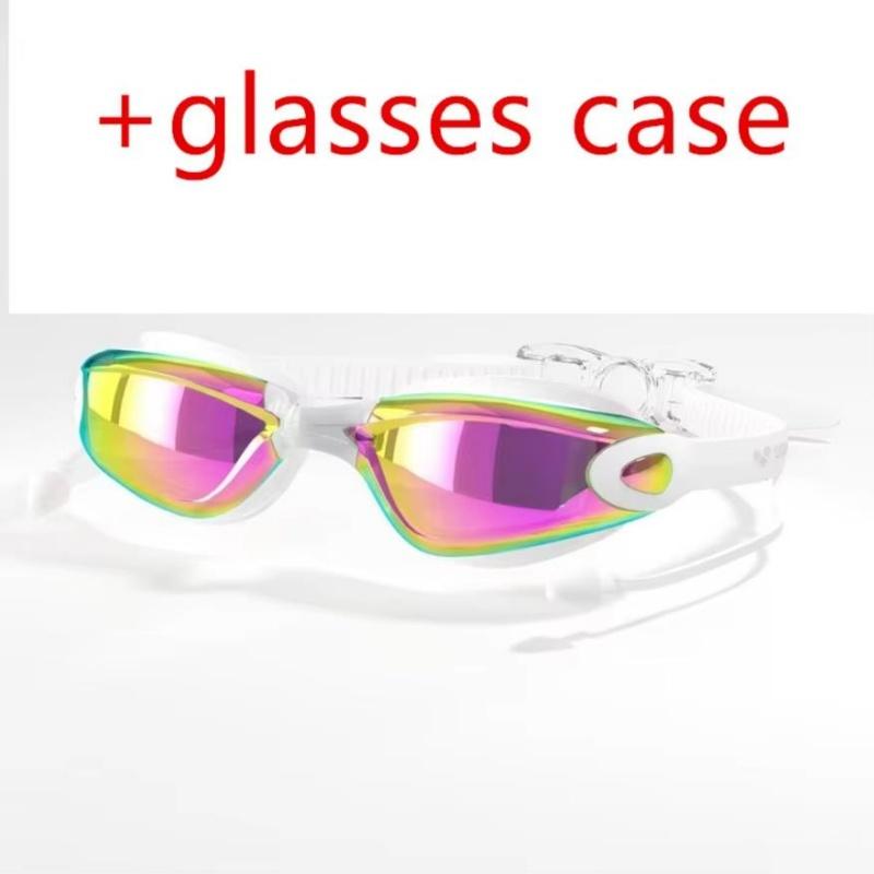 Professionelle Anti-Beschlag-Schwimmbrille für Erwachsene mit Ohrstöpseln Herren Damen Schwimmen Auslaufsicher Verstellbar UV-Schutz Brille