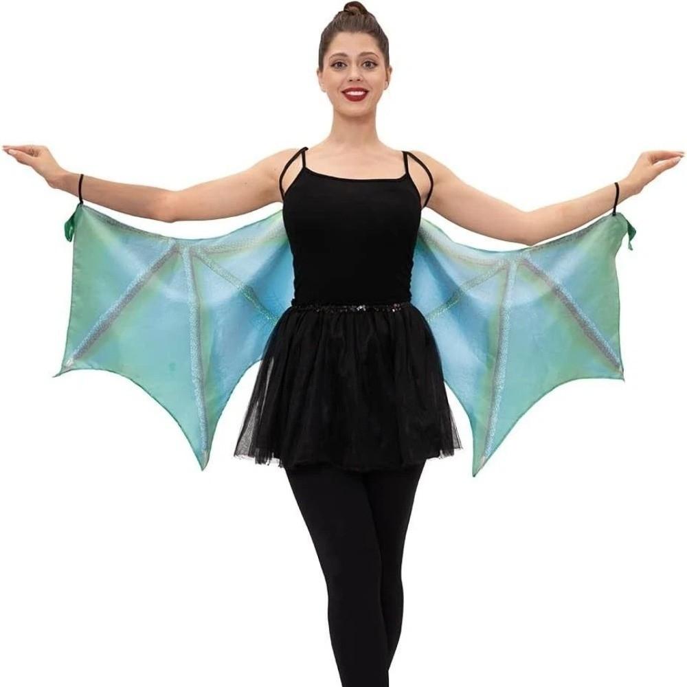 Role Play Women's Dragon Horn Wings One Size Cosplay Costumes Decoration Green Purple Wings  Adult