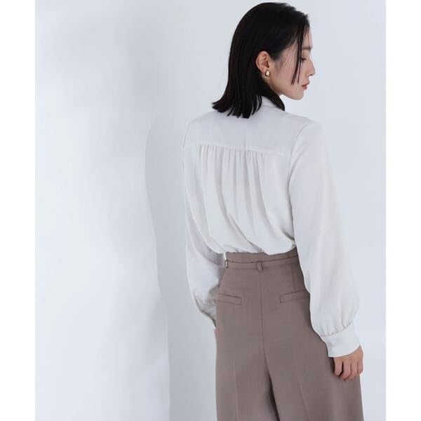 Natural Beauty Basic Trimmed Beige Women's Two-Tone Blouse,