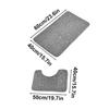 Non-Slip 50*80cm Bath Mat and 50*40cm Toilet Mat Bathroom Rug Set Soft Bath Mat with Cobblestone Pattern Washable Bath Mats