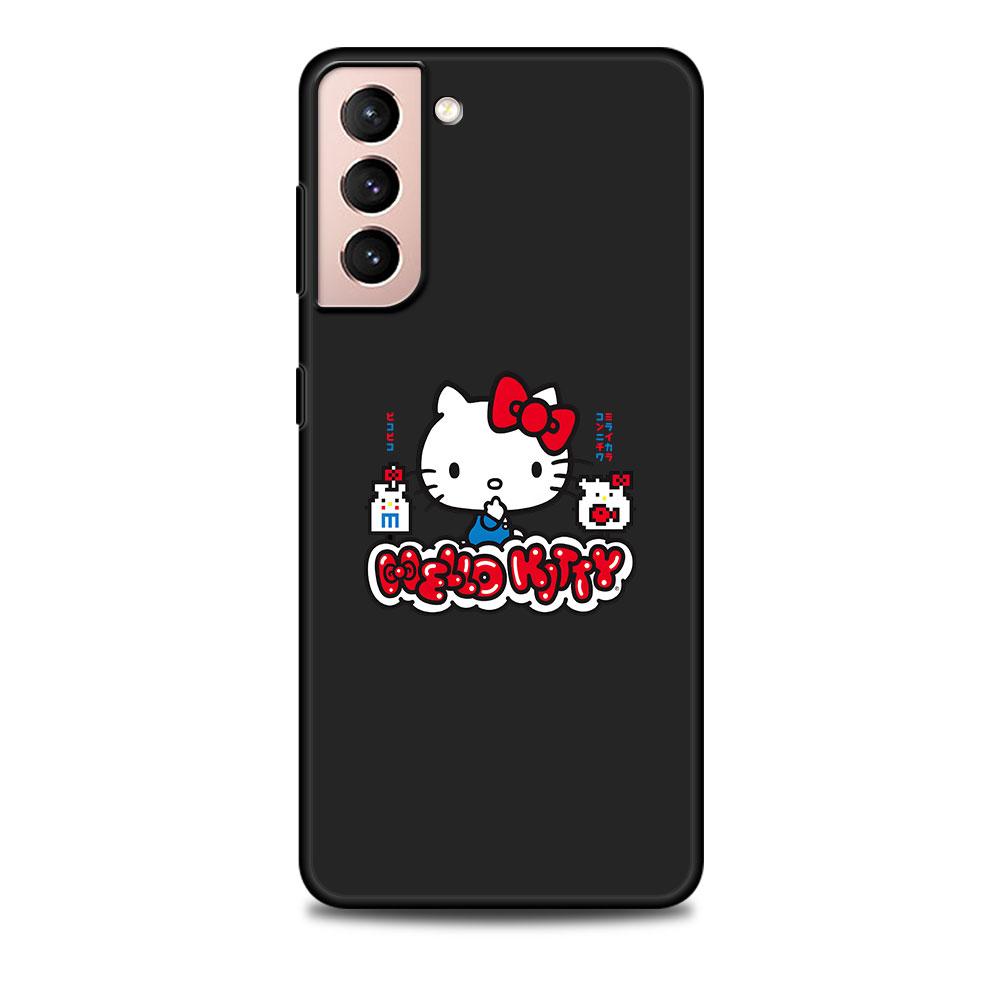 

Hello Kitty Cartoon Case for Samsung Galaxy S23 S10e S10 S21 FE S22 S9 S24 Ultra S20 Plus Soft Black TPU Phone Cover Bumper Samsung S9
