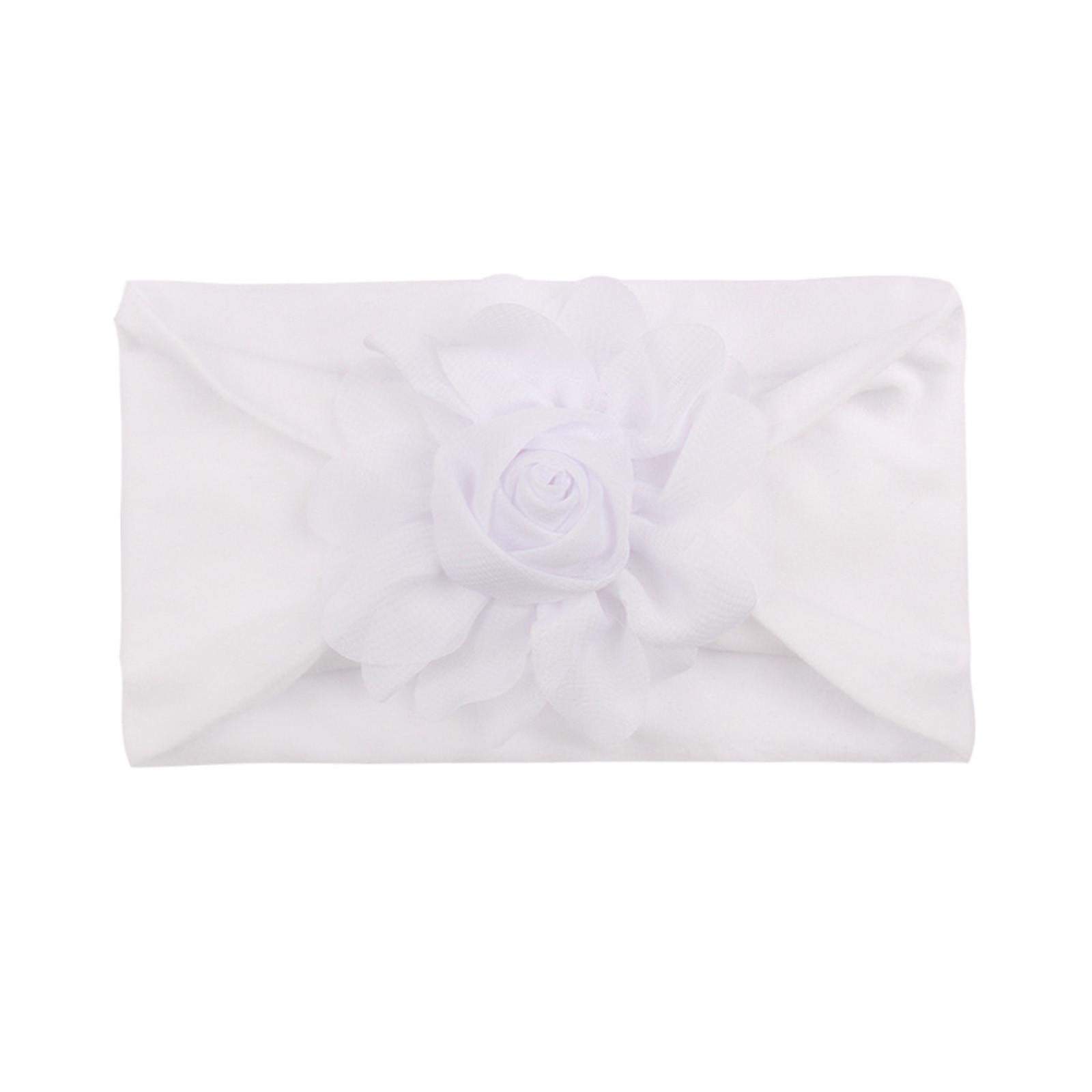 

Детские нейлоновые повязки на голову, резинки для волос с бантом, аксессуары для волос для маленьких девочек, новорожденных, детей ясельного возраста One Size белый