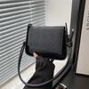 French Casual Solid Color 2025 New Texture Temperament Splicing Design Sense Shoulder Crossbody Portable Small Square Bag Women