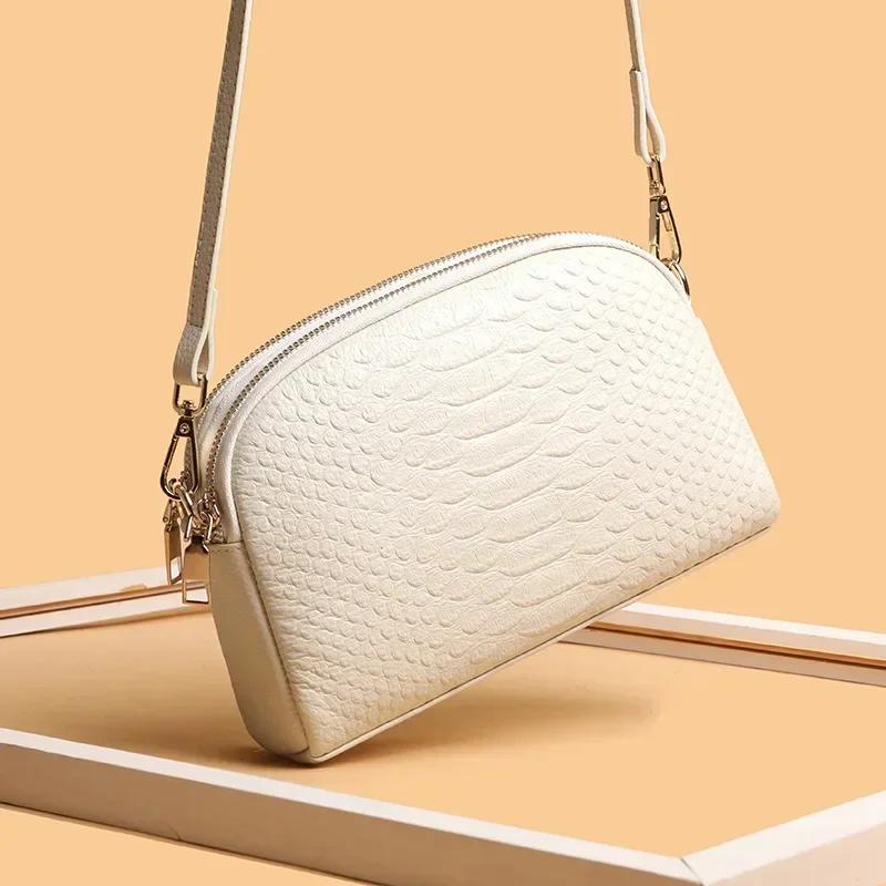 100%Genuine Leather Crossbody Sac Simple Women's Designer Messenger Bag Handbag High Quality Cow Leather Small Shoulder