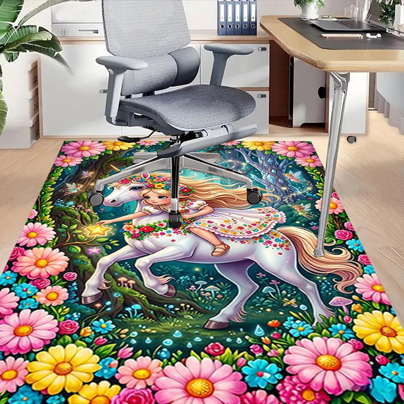 1PC Unicorn Fairy Extra Large Non-Slip Floor carpet, Office, family, bedroom, Studio - Large Area Rug,Longlasting Material-K0394