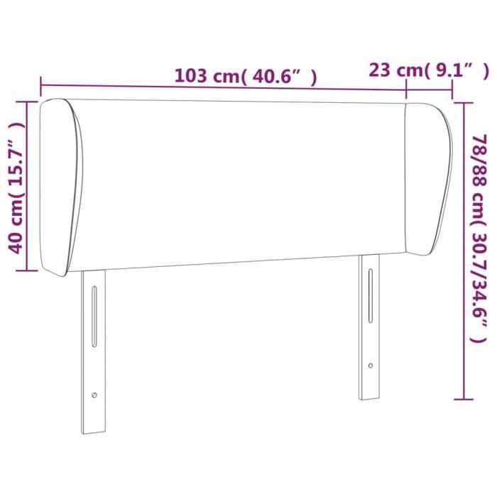 VidaXL Headboard with Ears Light Grey 103x23x78-88 Cm Velvet3116906