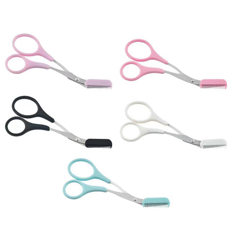 

Korean Style Eyebrow Trimming Scissors with Comb - Makeup Tool & Razor