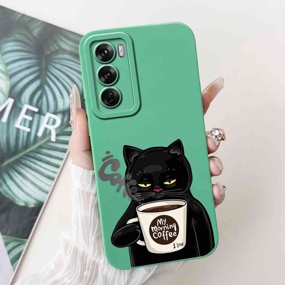 Silicone Case For Oppo Reno12 5G Colorful Small Cat Soft Cover For Oppo Reno 12 F 12F Reno12 FS 5G Protectors Cases Coque