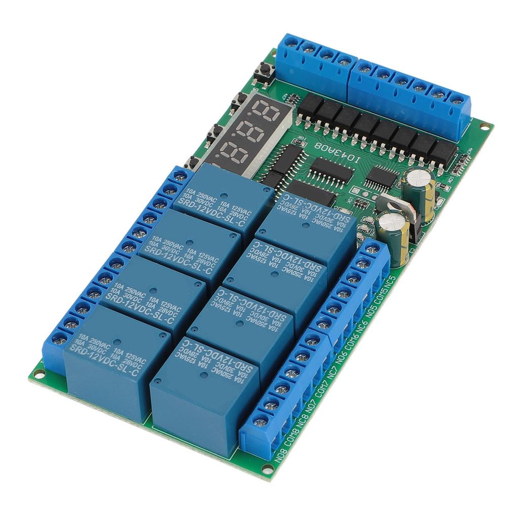 Modul Releu Temporizator IO43A08 8 Canale Multifuncțional Buclă Interblocare Auto-Blocare Momentan Bista