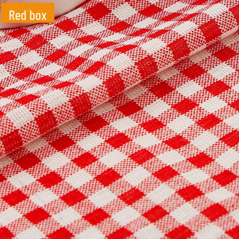 Floral Plaid Cotton-Linen Fabric for Tablecloths, Curtains, Sofas, and DIY Projects