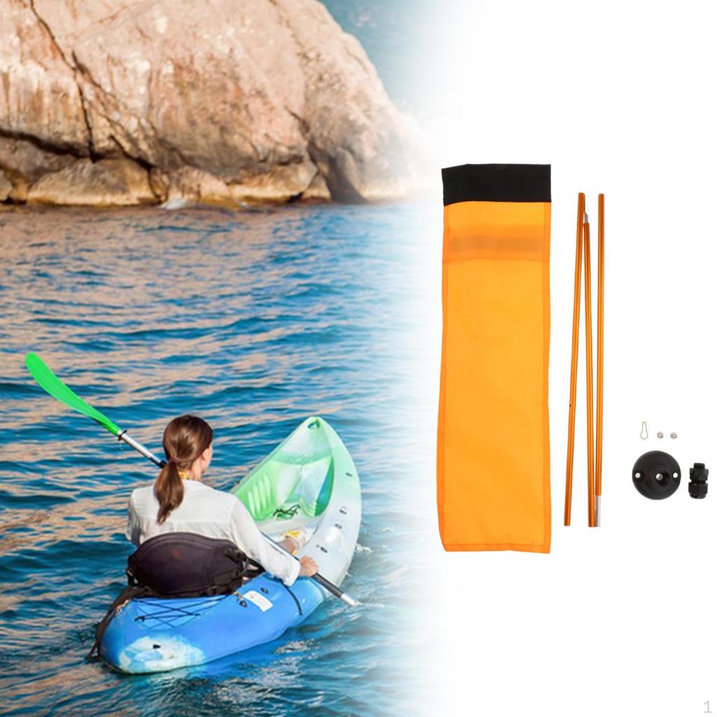 Kayak Flag Base Kit Accessory High Visibility Easy Installation Multifunctional for Boats Aluminum