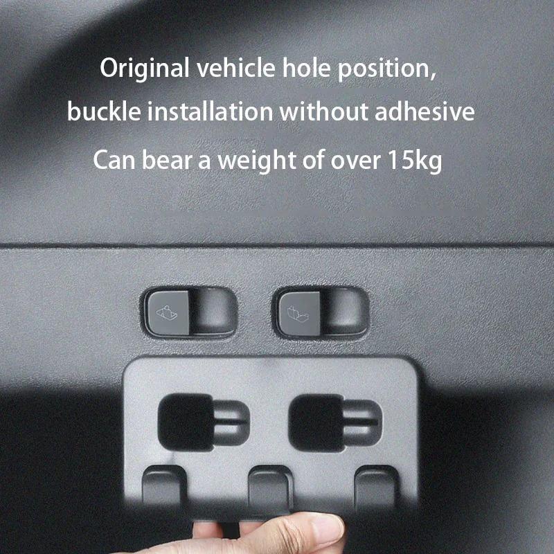 For Tesla Model Y 2021-2024 Max 15kg Load Bearing Rear Trunk Hook Luggage Bag Umbrella Hanger ABS Tote Trunk Hooks Accessories