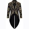 Adult Men Victorian Coat Costume Black Tuxedo Halloween Cosplay Costume Tailcoat Gothic Steampunk Trench Frock Outfit Overcoat
