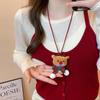 Snowman Christmas Necklace Santa Claus Long Necklace Fashion Sweater Chain Pendant  Girl