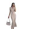 Royal Style Knitted Fishtail Dress: Women's Slim Polo, Short-Sleeve, Autumn/Summer