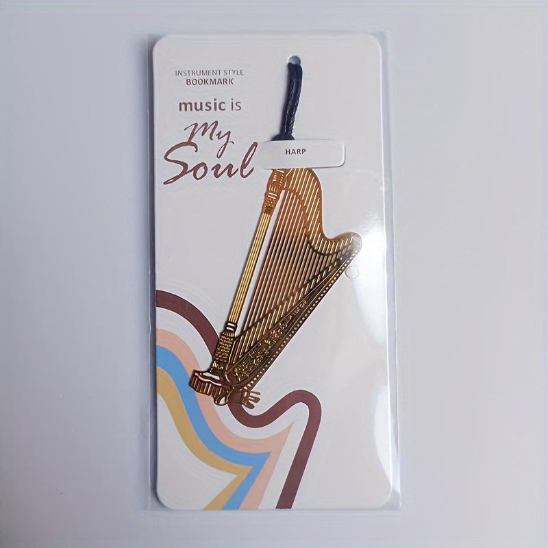 1pc Music-Inspired Metal Bookmark - Unique Instrument Design for Book and Music Lovers, Piano,Guitar,Organ,Harp,Violin, Trumpet Options Available