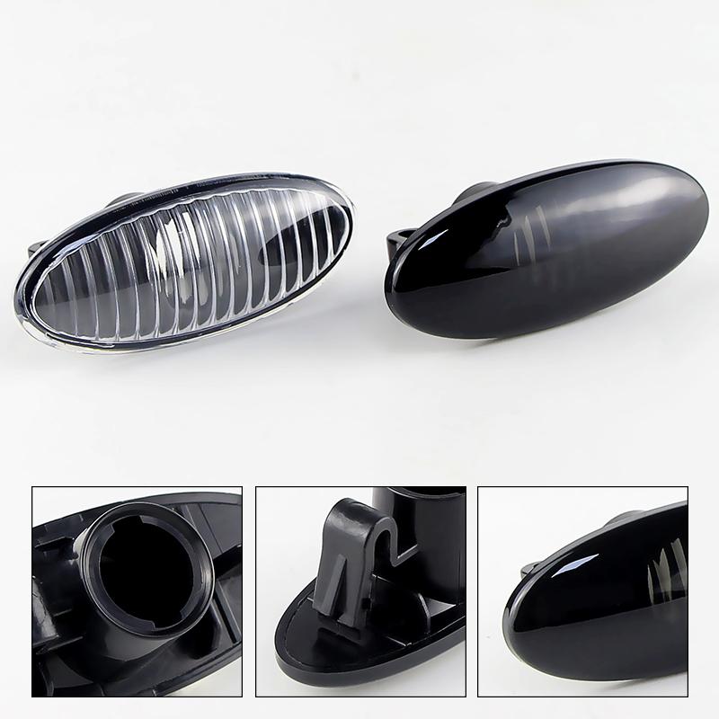 2PCS No Bulbs Car Fender Side Marker Light Casing, Only Covers for Nissan Qashqai X-trail Leaf Cube Navara D22 Terrano Peugeot