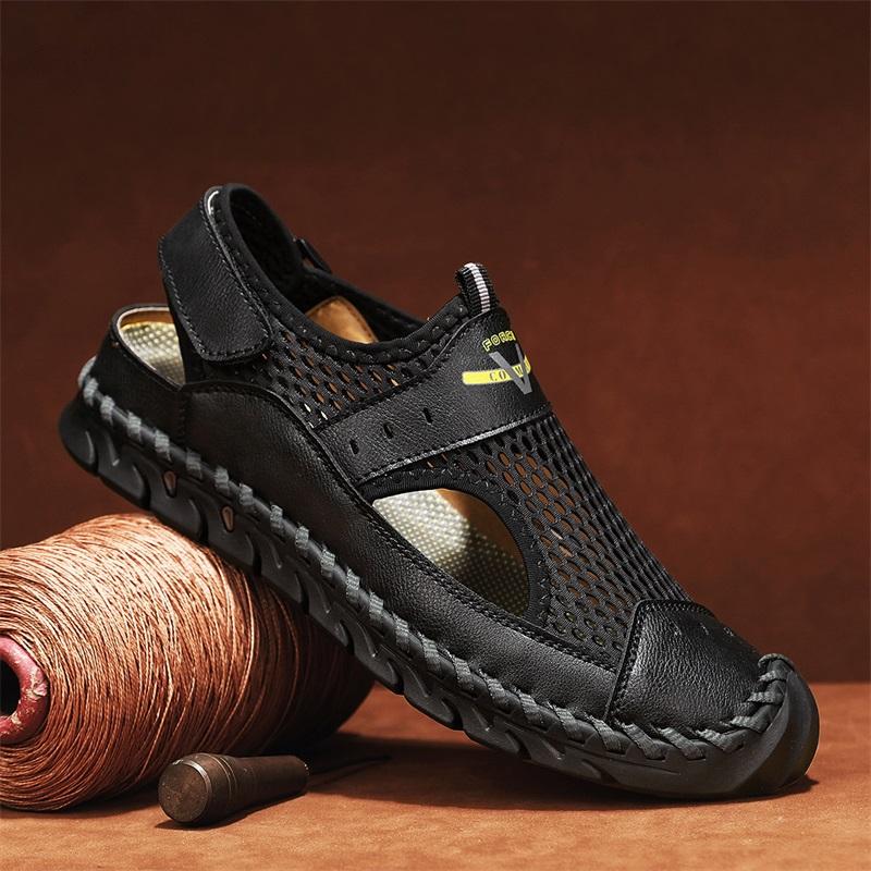 Men's Sandals, Easy to Wear for Leisure, Mesh Shoes for Driving, Outdoor Waterproof Beach Shoes, Cool Slippers New Style for Men