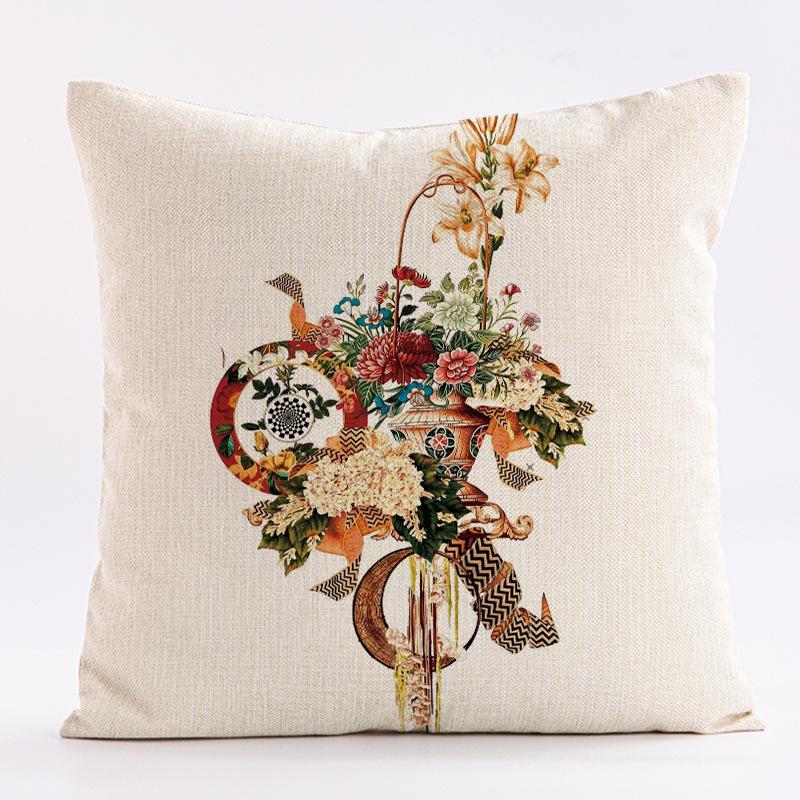 Painted Flower Patterns Throw Pillow Cover With Short Plush Print For Living Room Sofa Decoration Cushion Cover Pillow Covers