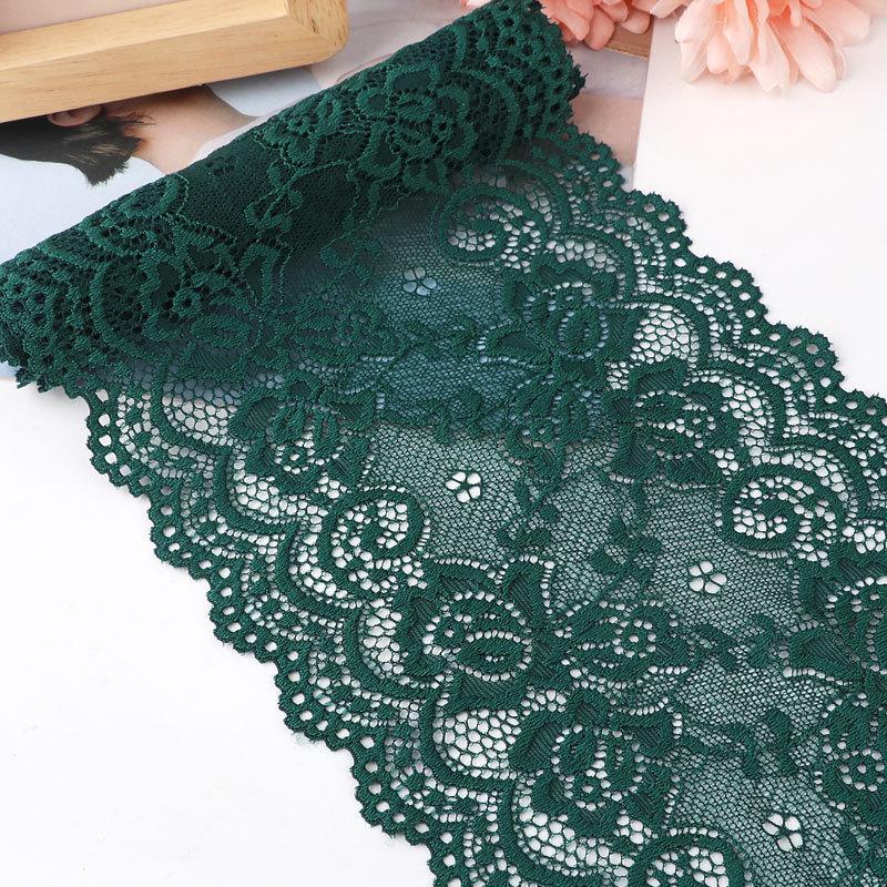 15cm Szeroka Miękka Elastyczna Koronka do Dekoracji Ubrań i Spódnic DIY w Kolorze Białym lub Czarnym