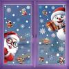 Christmas Window Stickers 3D Santa Claus House Snowflakes Electrostatic Sticker Home 2026 Xmas Party Christmas Decor