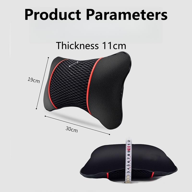 1pc Car Headrest PU Leather Mesh Breathable Neck Pillow - Soft, Comfortable Seat Rest Cushion for Neck Protection Accessories