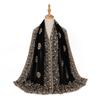New Middle East black embroidered headscarf, Indonesian Malay fashion headscarf, shawl scarf