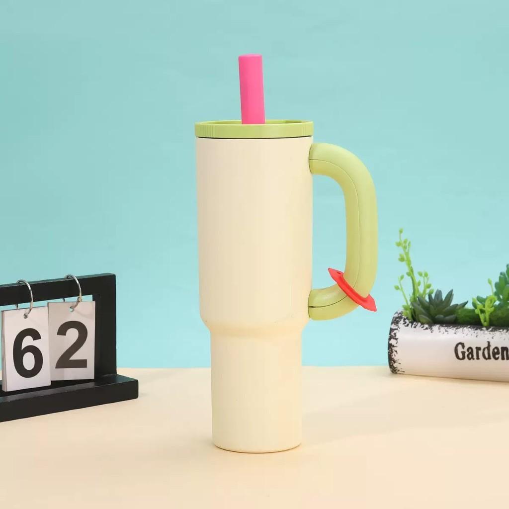 Insulated Travel Mug With Handle And Straw For Outdoor And Car Use