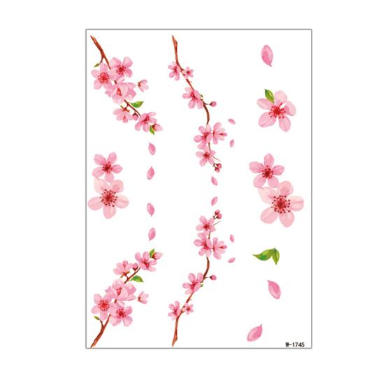 Jijijing 1 Sheet Colorful Flower Tattoo Stickers, Waterproof Temporary Fake Arm Chest Shoulder Tattoos for Women