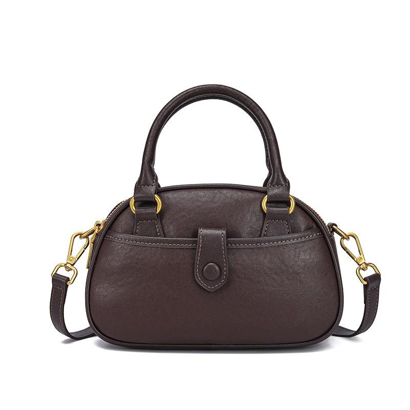 Cowhide Bag Women's Messenger Bag New Retro Handbag Niche Design Commuter Shoulder Armpit Bag