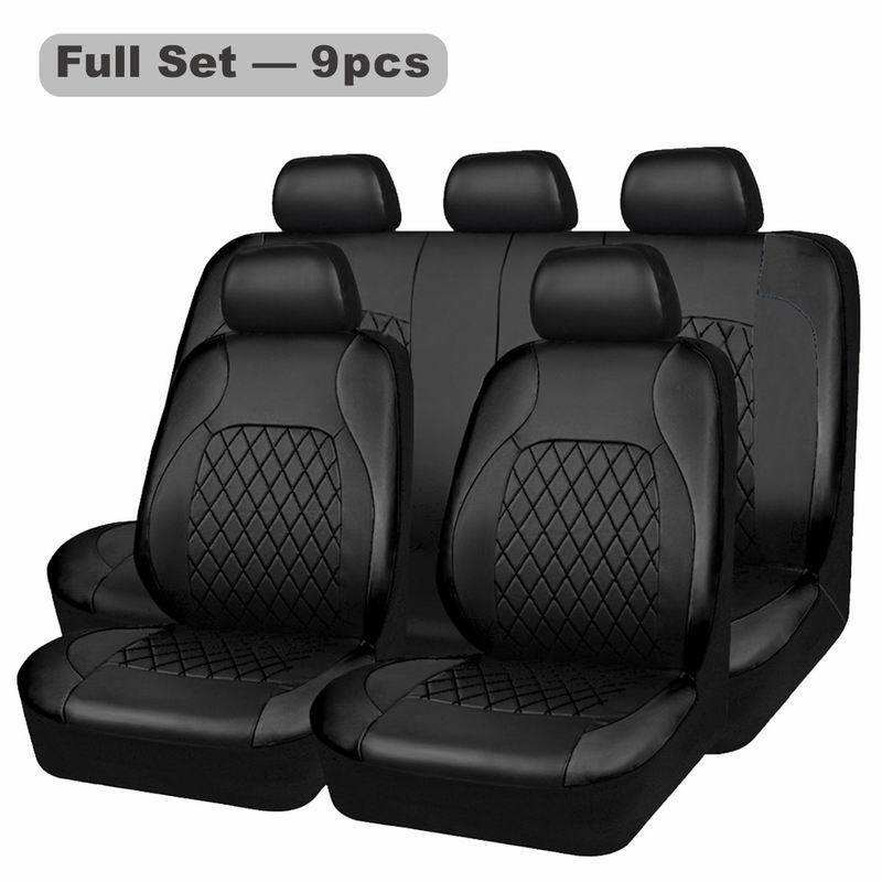 Universal PU Leather Car Seat 9-Piece Set - All-Season Style