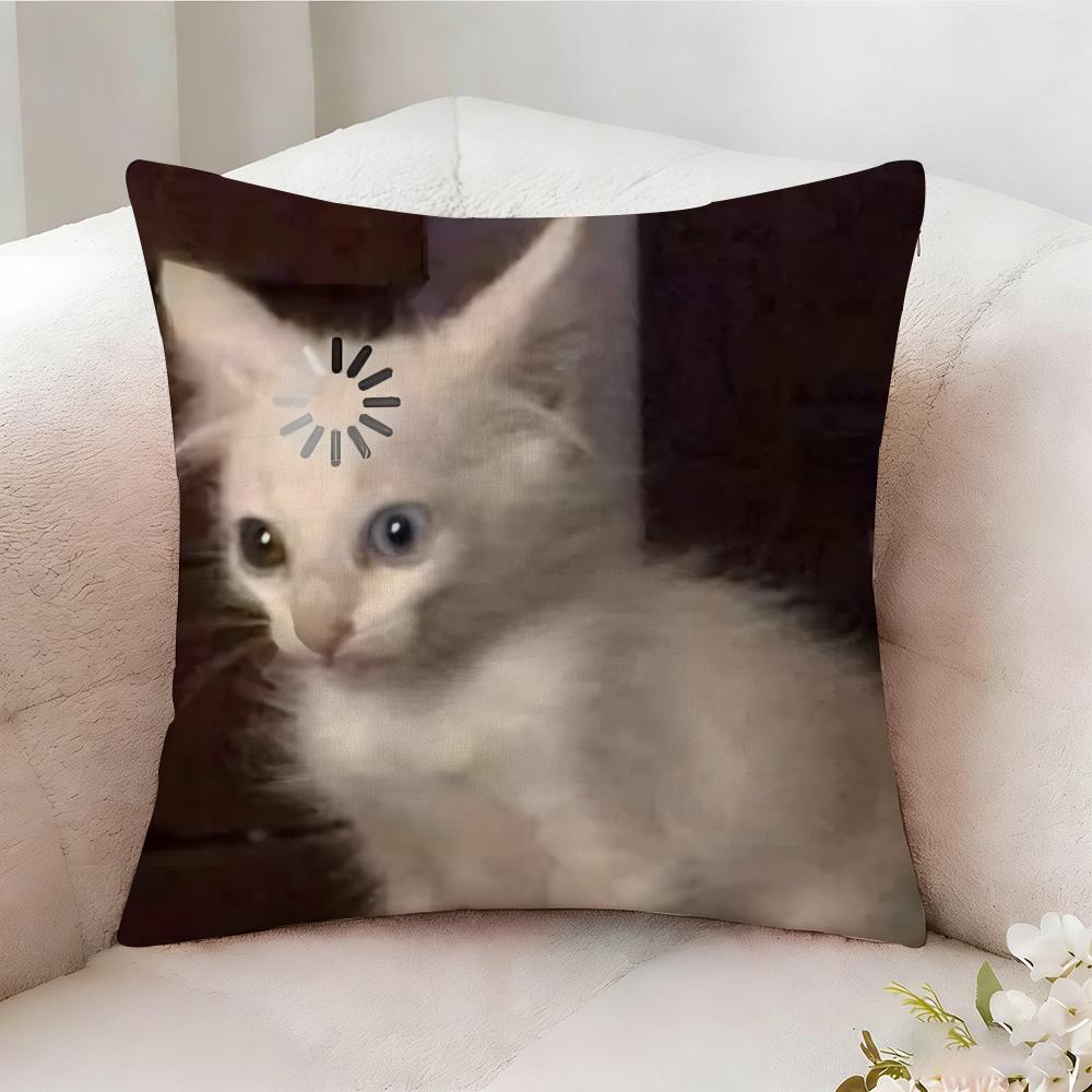 Cat Funny MEME Pillow Case Pillowcase Doublesided Printed Sofa Cushion Bedroom Headboard Pillow
