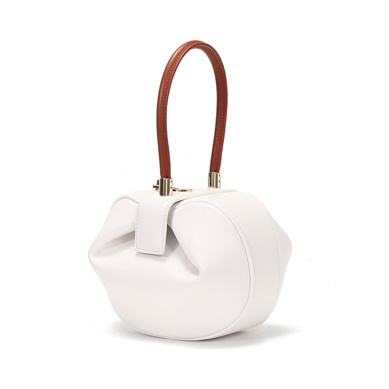 

Women s New Single Shoulder Bag Korean Style Genuine Leather Fashion Dumpling Cloud Dumpling Women s Bag Crossbody Bag White large size