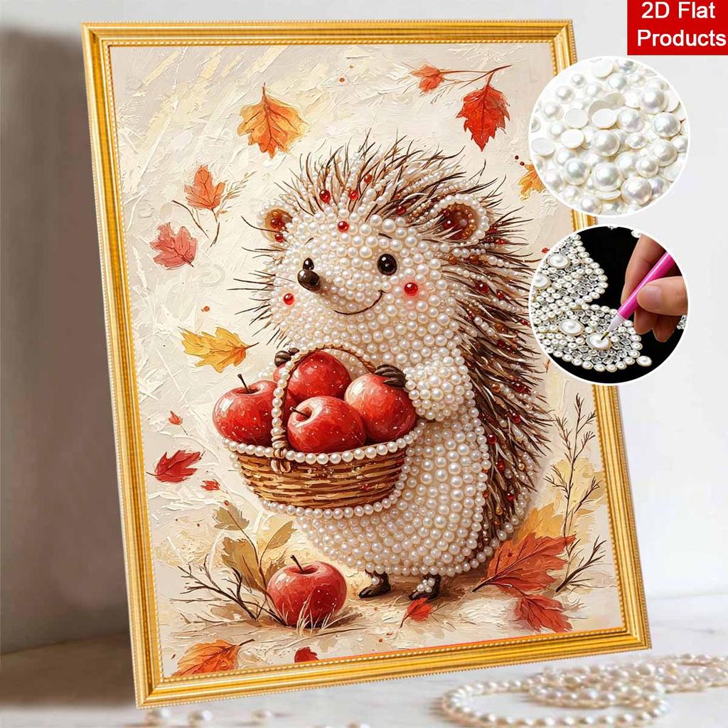 Animal Pearl Painting Handmade DIY Autumn Hedgehog Pearl Art Painting Stickers Home Decoration Gift