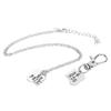Alloy Owner and Pet Pair Dog Bone 2 Splicing Necklace Dog Tag Chain 2 Split PendantsSilver Black Word 2 Splice Dog Bone