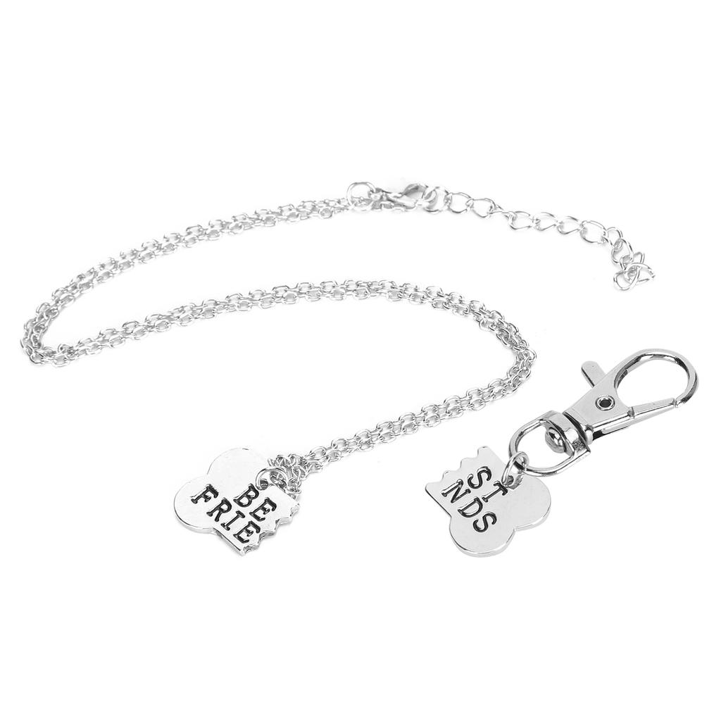Alloy Owner and Pet Pair Dog Bone 2 Splicing Necklace Dog Tag Chain 2 Split PendantsSilver Black Word 2 Splice Dog Bone