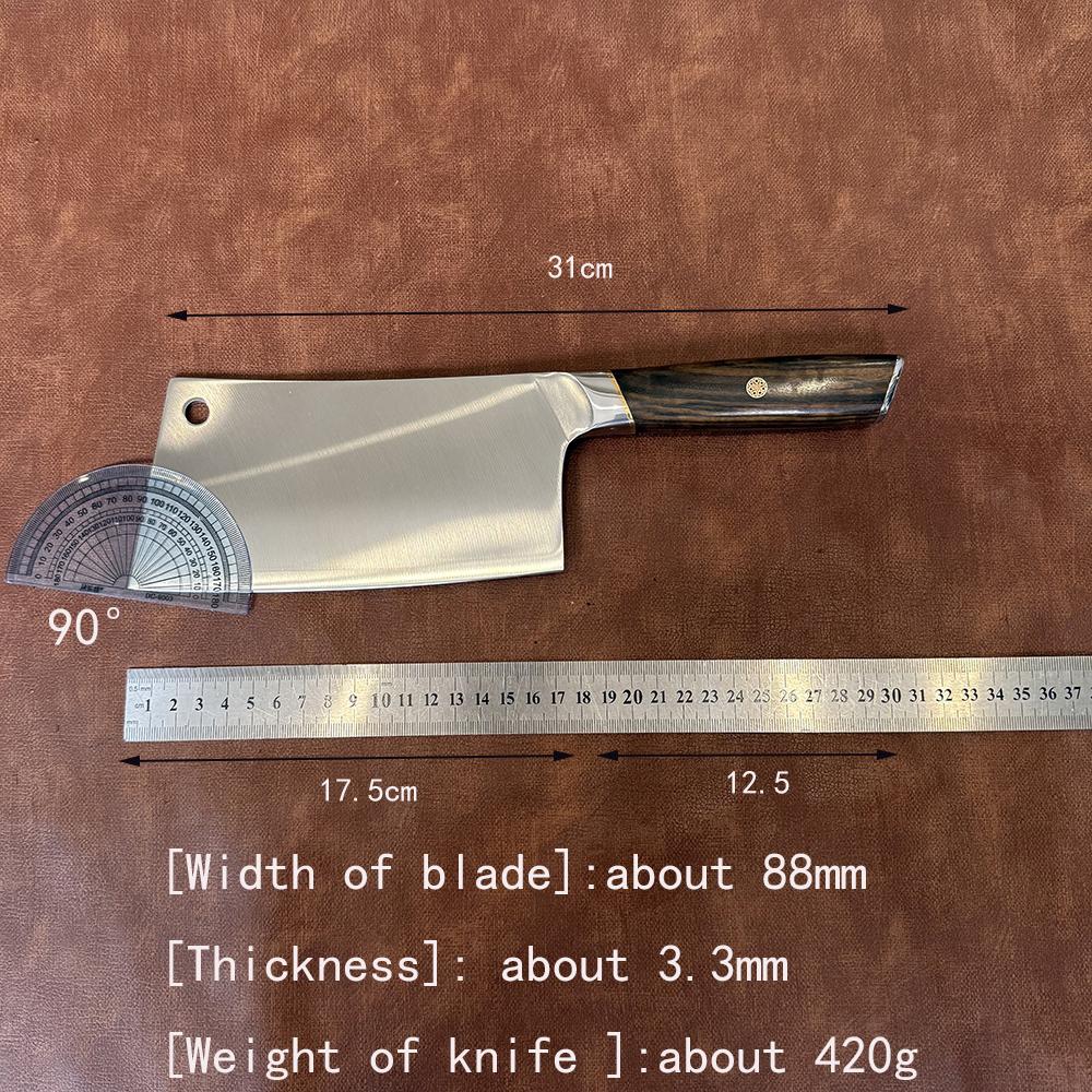 Powder Alloy Steel Blade Kitchen Knife Wood Handle Chef Slicing Vegetables Cleaver Meat Butcher Chopper Poultry Knife Messer