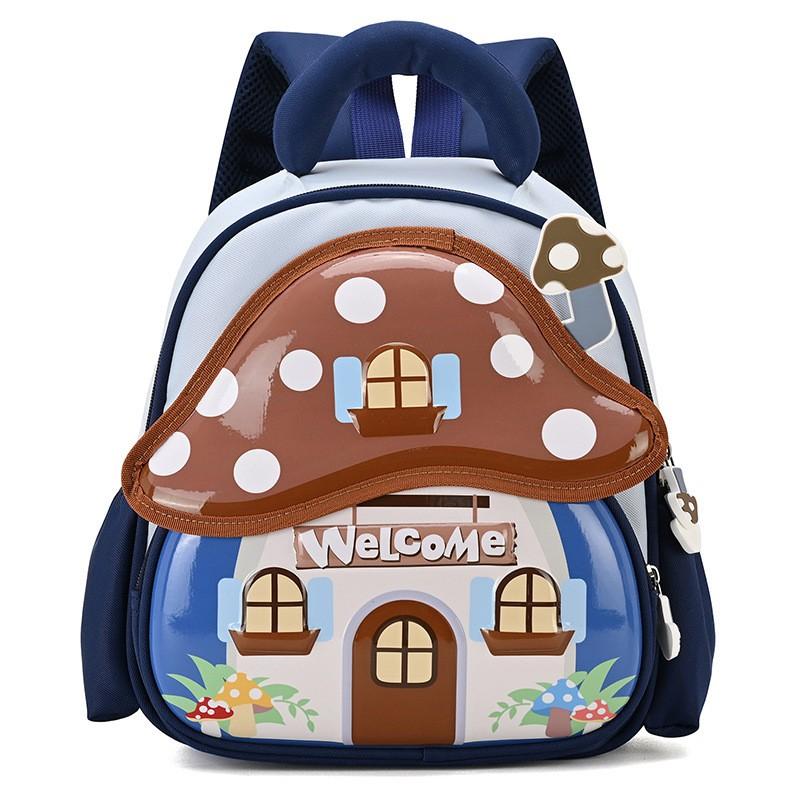 3D Molded Mushroom Cartoon Kids Backpack Toddlers 3-6 Years Old Lightweight School Bag With Padded Shoulder Straps