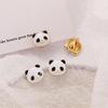 Korean Style 3D Panda Clip-On Earrings with Soft Pads - Cute, No Piercing, Simple and Fresh Design for Women