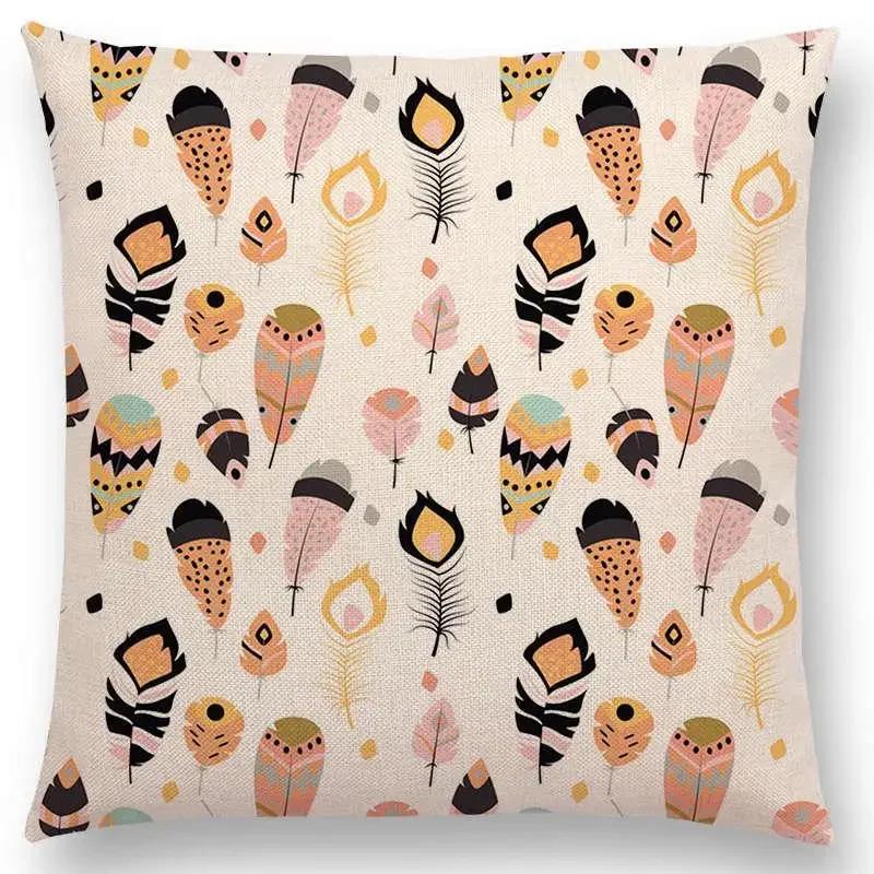 

Подушка с декоративными буквами и узором из перьев, красивая надпись «Будь смелым, добрым, мечтай», декор для дома, наволочка для диванной подушки 66x66cm золотистый