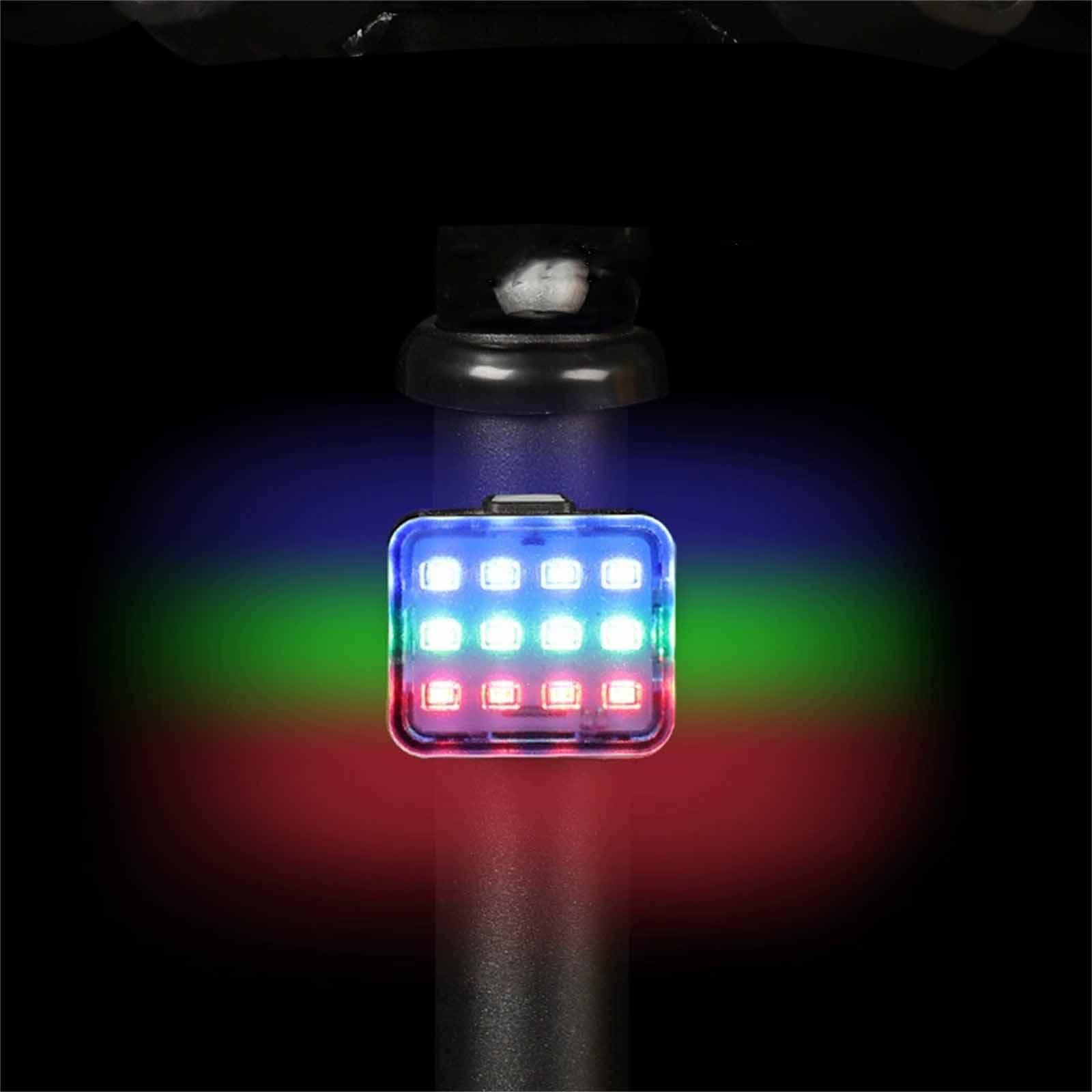 

USB Taillights, Colorful LED Riding Lights, Mountain Bike Accessories, Rechargeable Cycling Rear Lights, Safety Taillights for Bikes One Size