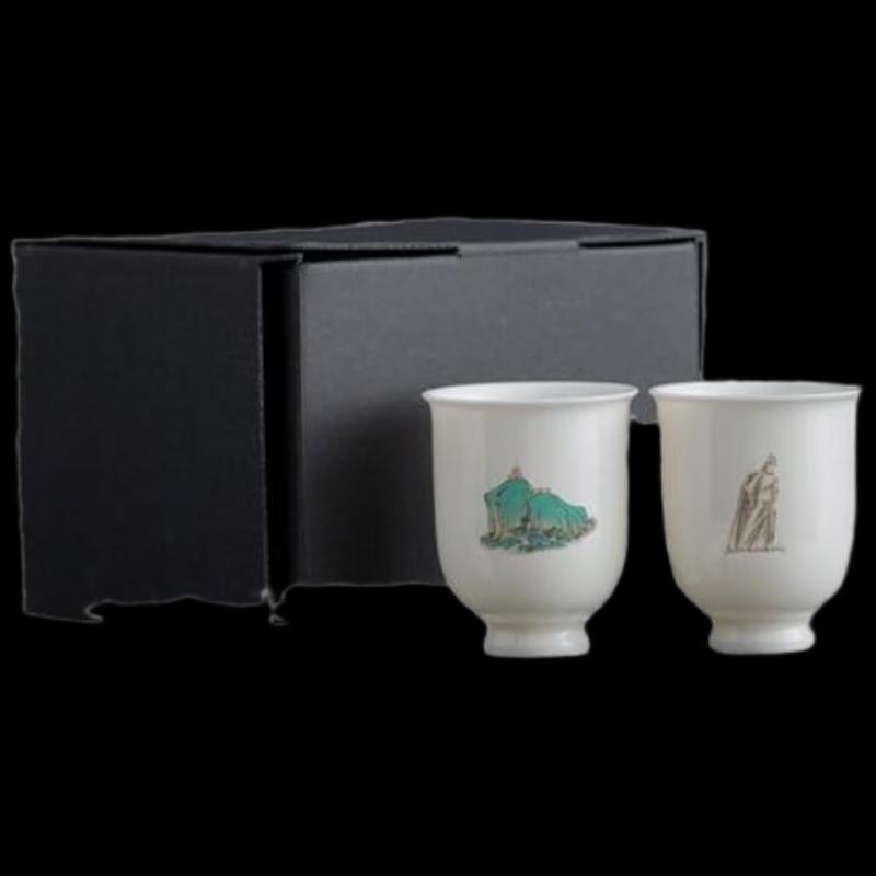 Xiamen Scenic Ceramic Scent-Sniffing Tea Cup Pair